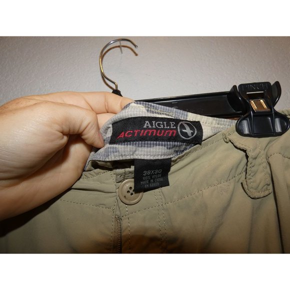 Men's Khaki Hiking Pants with zip off pants legs to create shorts, Aigle Actimum - Picture 3 of 5